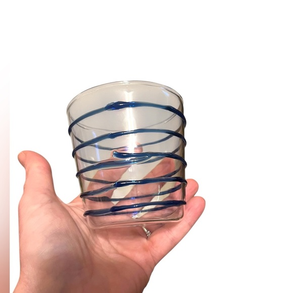 Mariposa Applique Blue Double Old-Fashioned Cocktail Glasses Set Of 2 - Picture 5 of 10